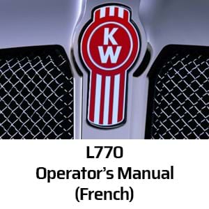 Manuel du Conducteur, Low Cab Forward - L770 (FR)